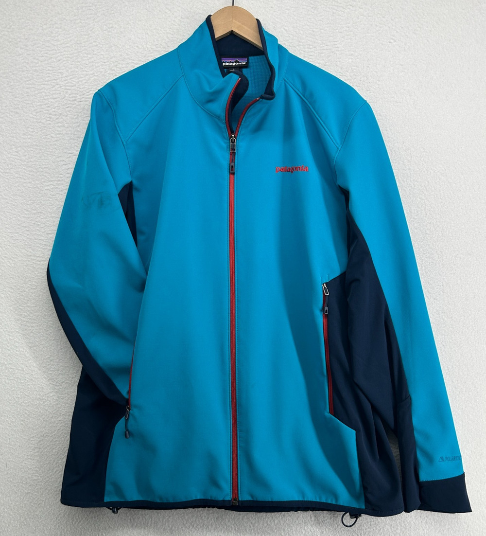 PATAGONIA Jacket Mens L Adze Hybrid Polartec Softshell Windbreaker Full Zip Blue